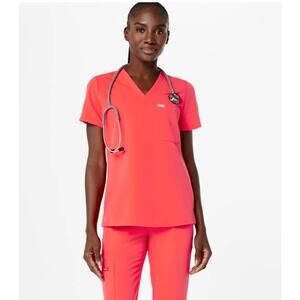 Figs Catarina One-Pocket Scrub Top in Fiery Coal Women's‎ Size XXS